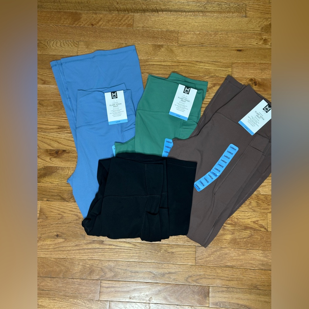 Women's Wide Leg yoga Pants - Blue, Green, Black, Brown